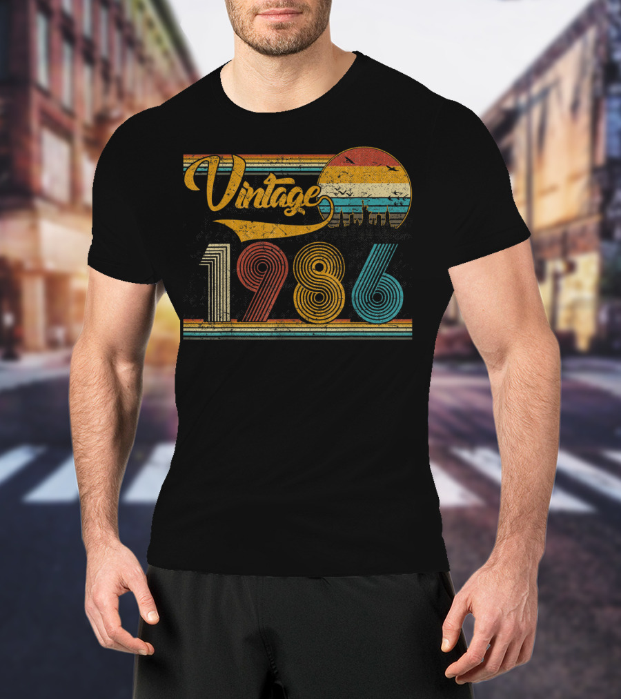 Vintage 1986 Retro Sunset 33rd Birthday Classic T-Shirt