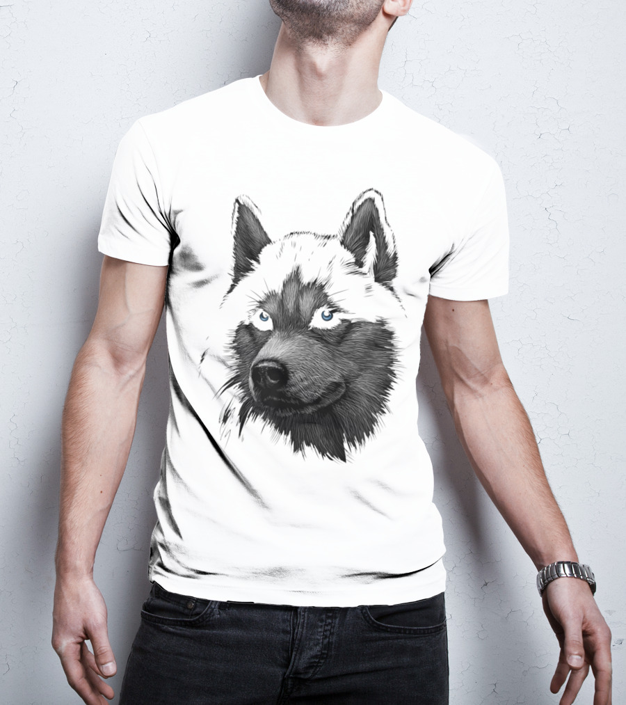 Classic Siberian Husky Lover Blue-Eyed Canine T-Shirt