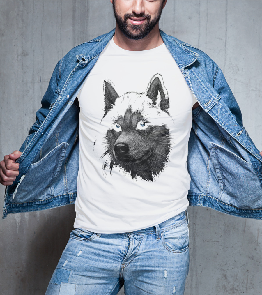 Classic Siberian Husky Lover Blue-Eyed Canine T-Shirt