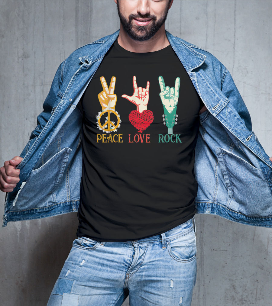 Peace Love Rock Vintage Concert Band Classic T-Shirt