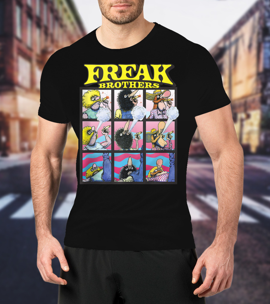 Freak Brothers Puff Puff Pass Out Comic Panels Characters T-Shirt
