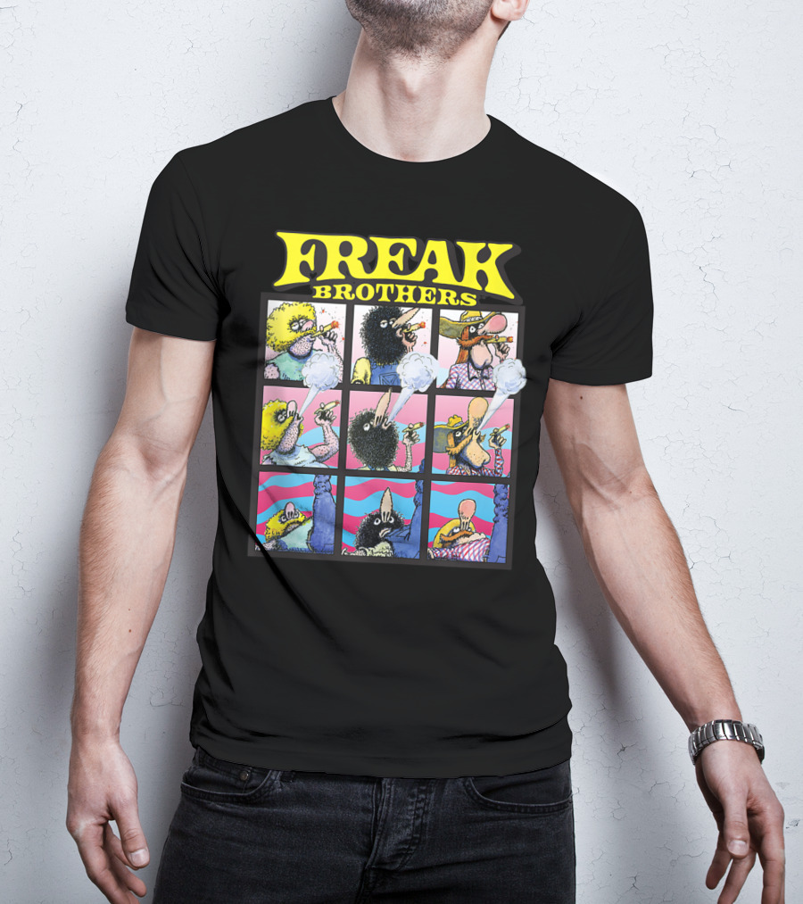 Freak Brothers Puff Puff Pass Out Comic Panels Characters T-Shirt
