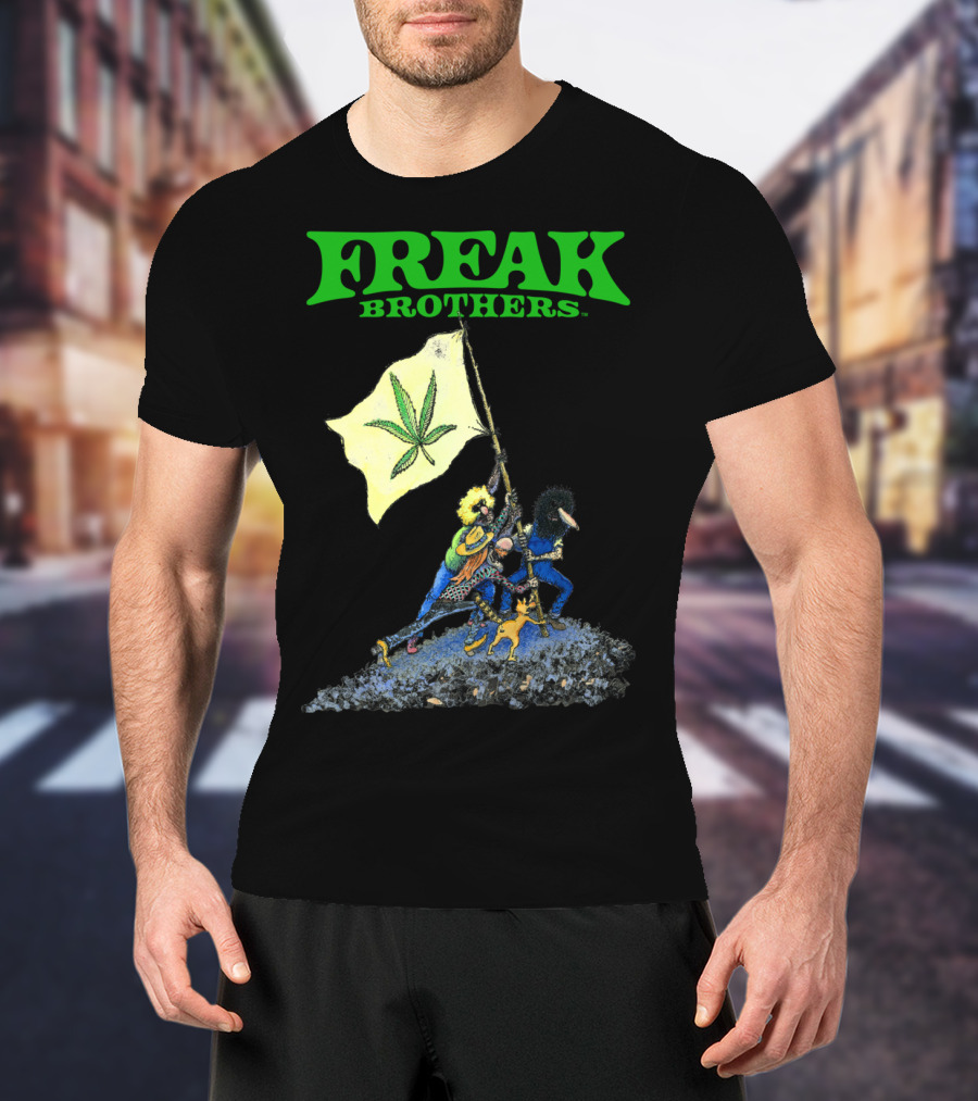 Freak Brothers Cannabis Flag Iconic Comic T-Shirt