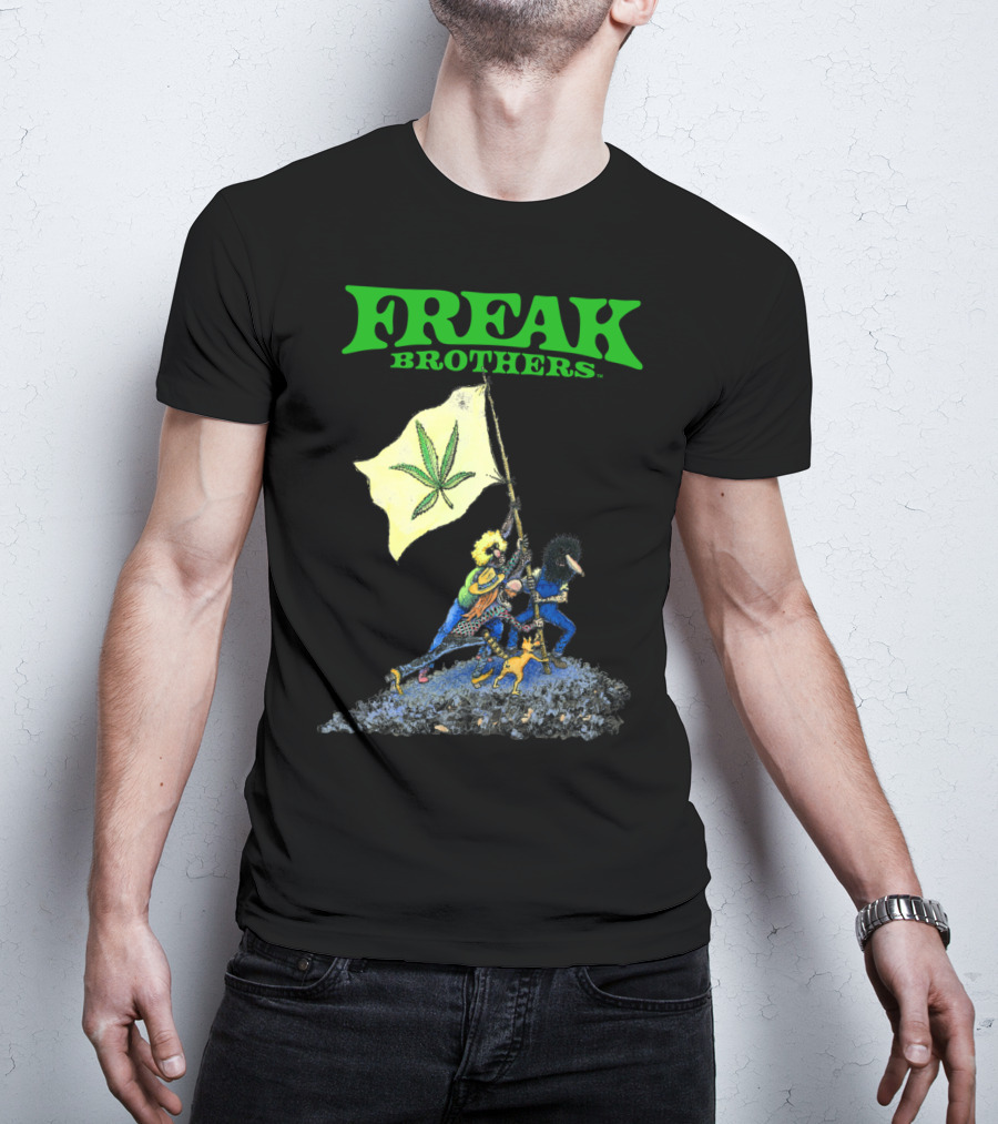 Freak Brothers Cannabis Flag Iconic Comic T-Shirt
