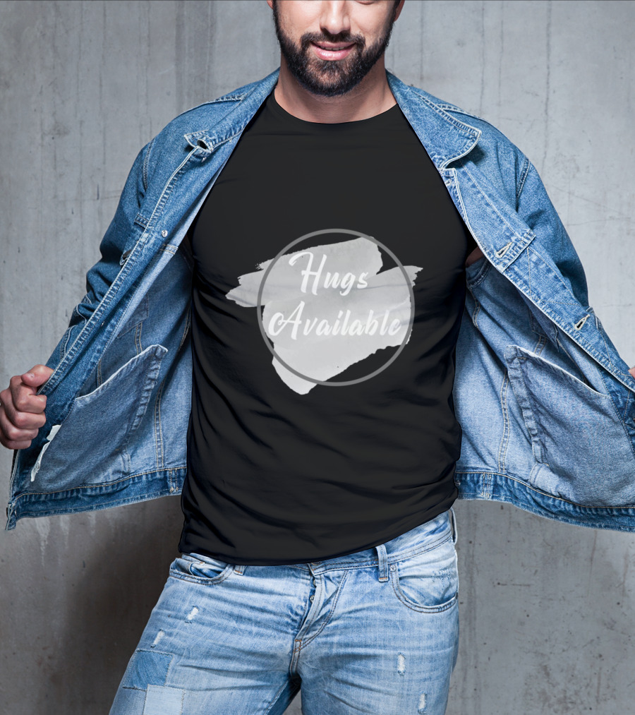Hugs Available Watercolor Brushstroke Circle T-Shirt