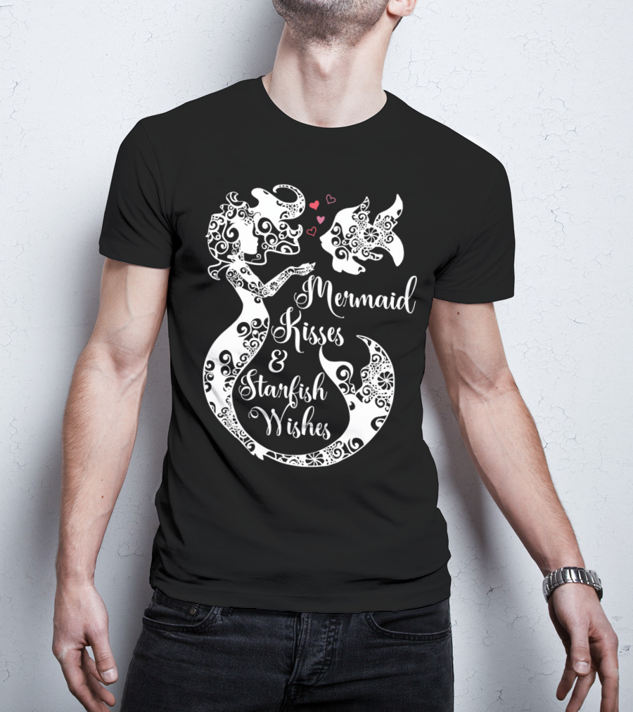 Mermaid Kisses And Starfish Wishes Mandala T-Shirt