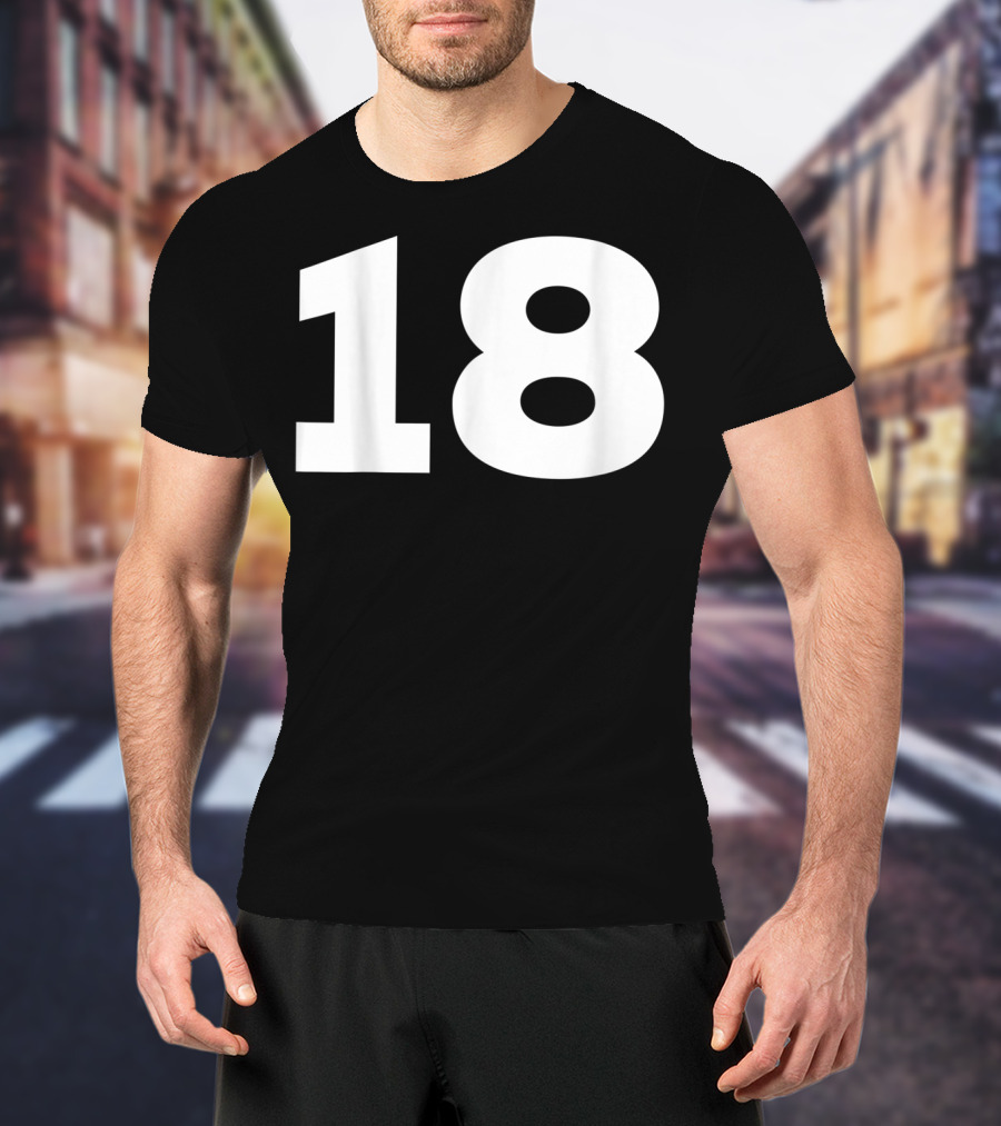 Number 18 Sport Team Fan Jersey Style Group T-Shirt