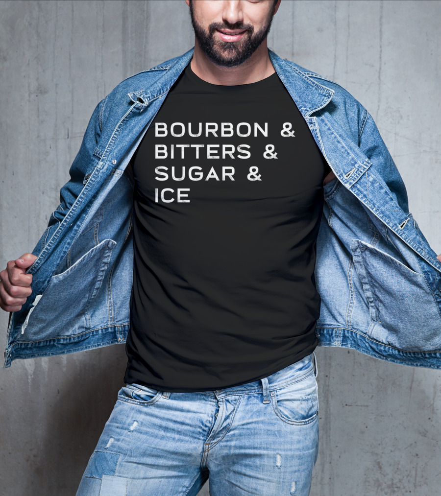Bourbon Bitters Sugar Ice Ingredient List Old Fashioned T-Shirt