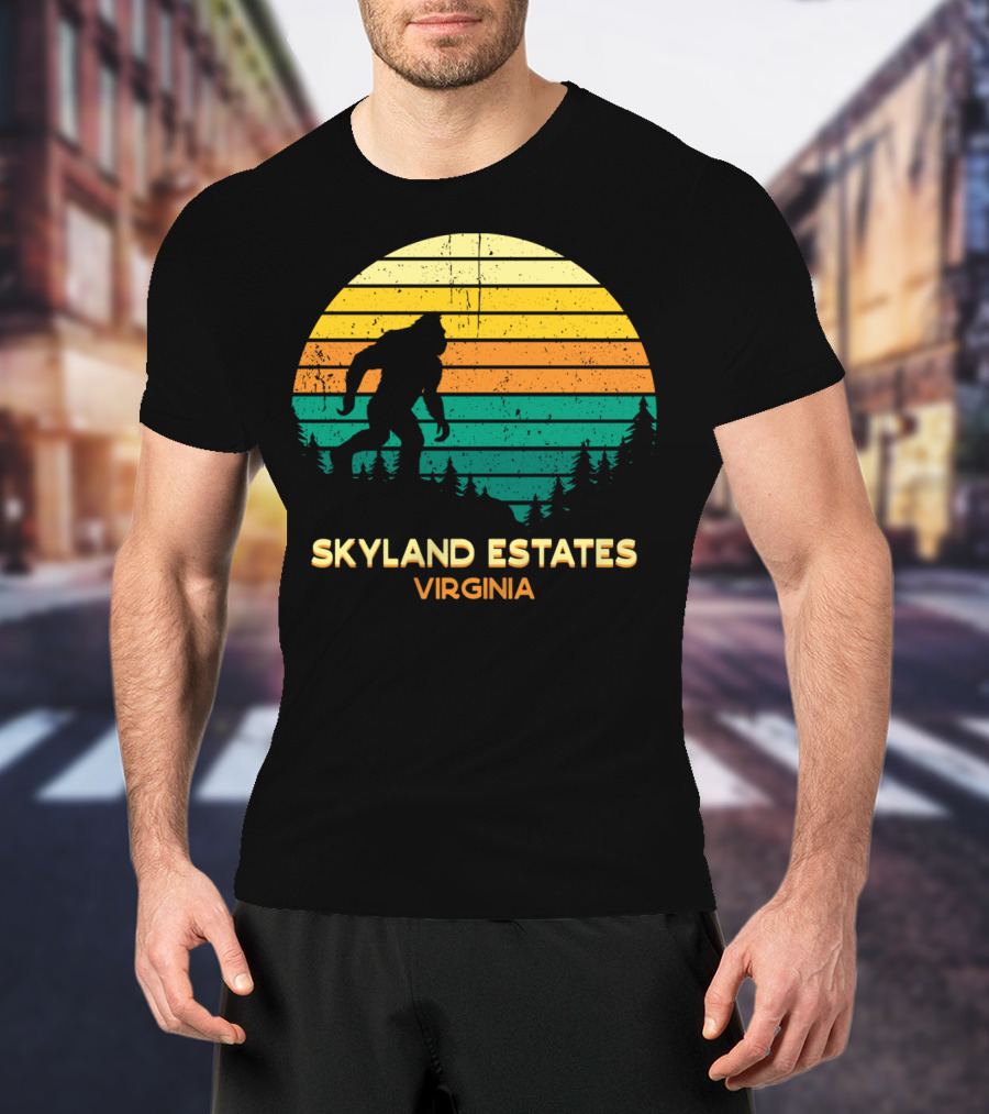 Skyland Estates Virginia Bigfoot Retro Sunset T-Shirt