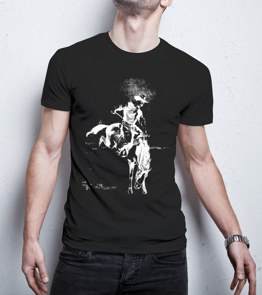 Cowboy Rodeo Horse Vintage Cowboy Riding A Horse T-Shirt