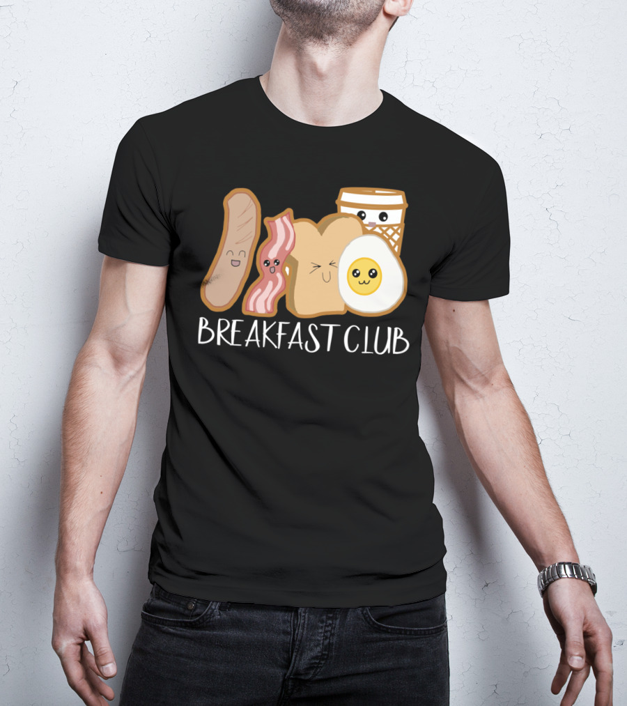 Kawaii Breakfast Club Funny Foodie Adorable Cartoon Food Faces T-Shirt