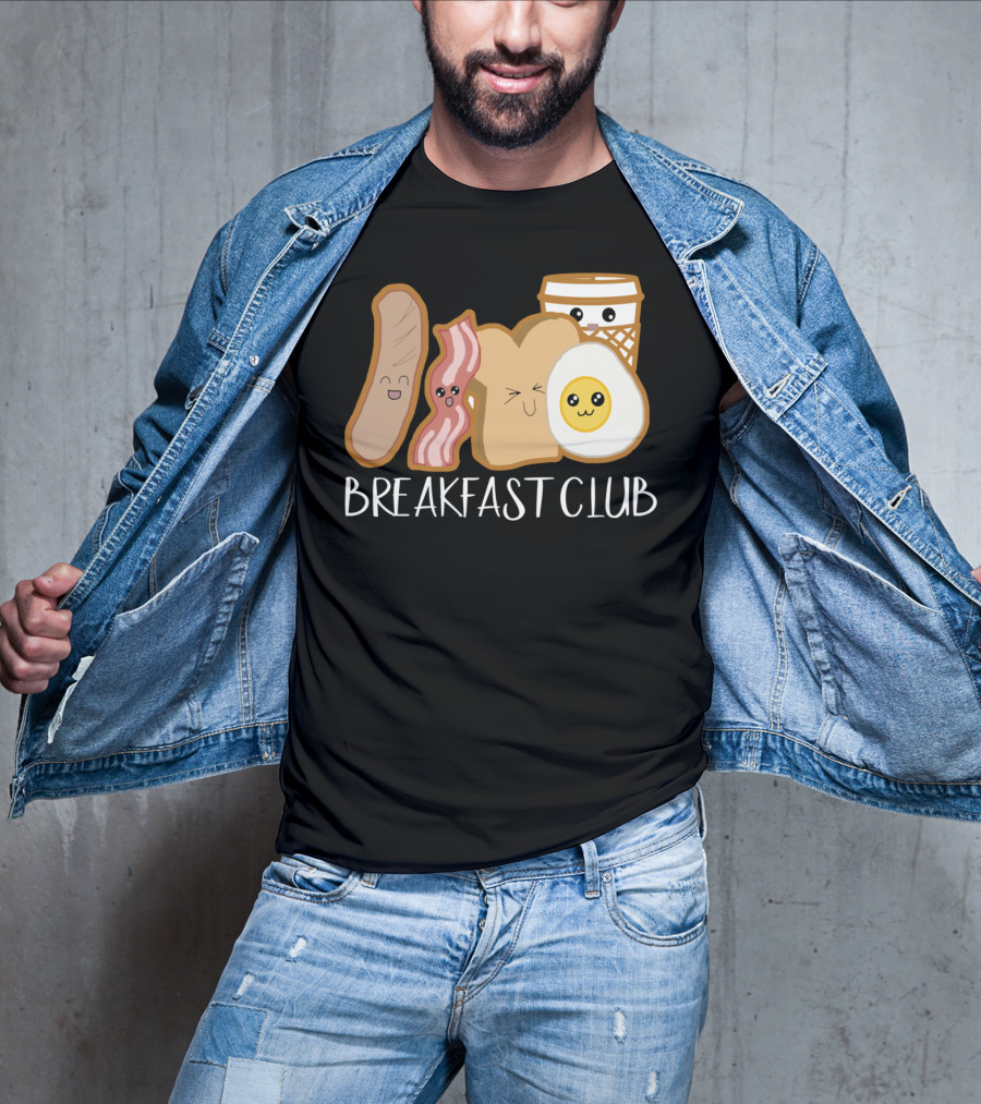 Kawaii Breakfast Club Funny Foodie Adorable Cartoon Food Faces T-Shirt