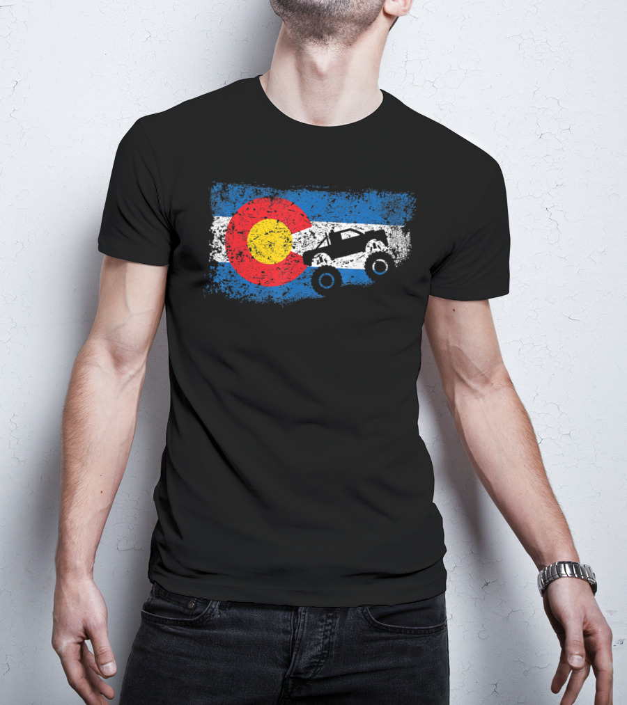 Monster Truck Colorado 4X4 Club Flag Iconic Off-Road Adventure T-Shirt