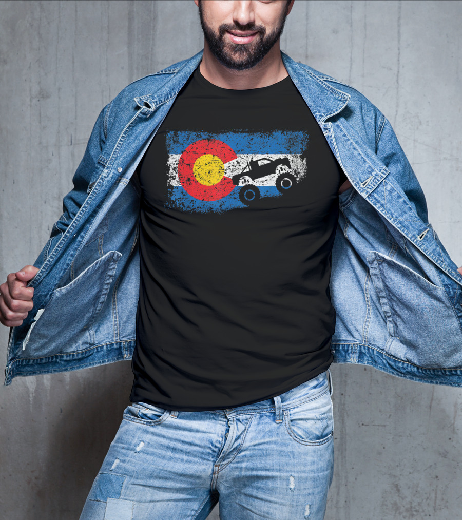 Monster Truck Colorado 4X4 Club Flag Iconic Off-Road Adventure T-Shirt