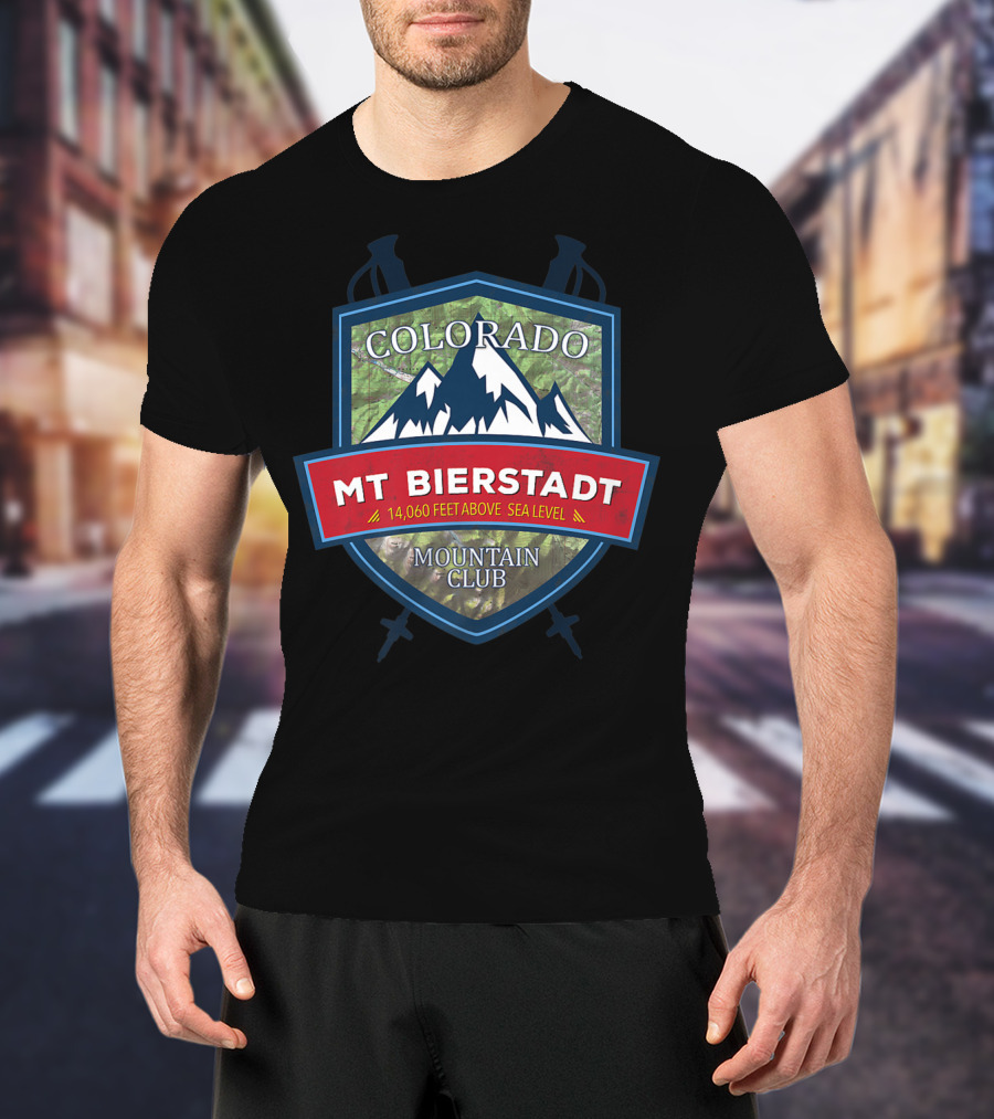 Colorado Mt Bierstadt 14,060 Feet Above Sea Level Mountain Club Hiking T-Shirt