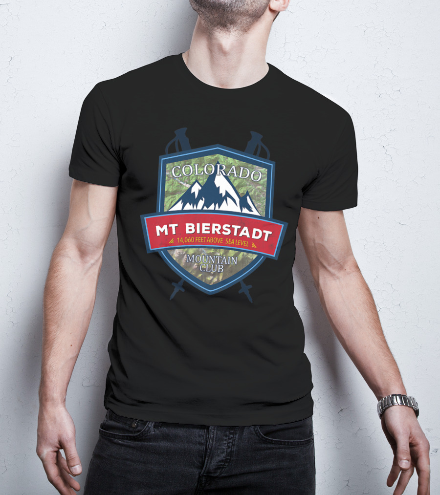 Colorado Mt Bierstadt 14,060 Feet Above Sea Level Mountain Club Hiking T-Shirt