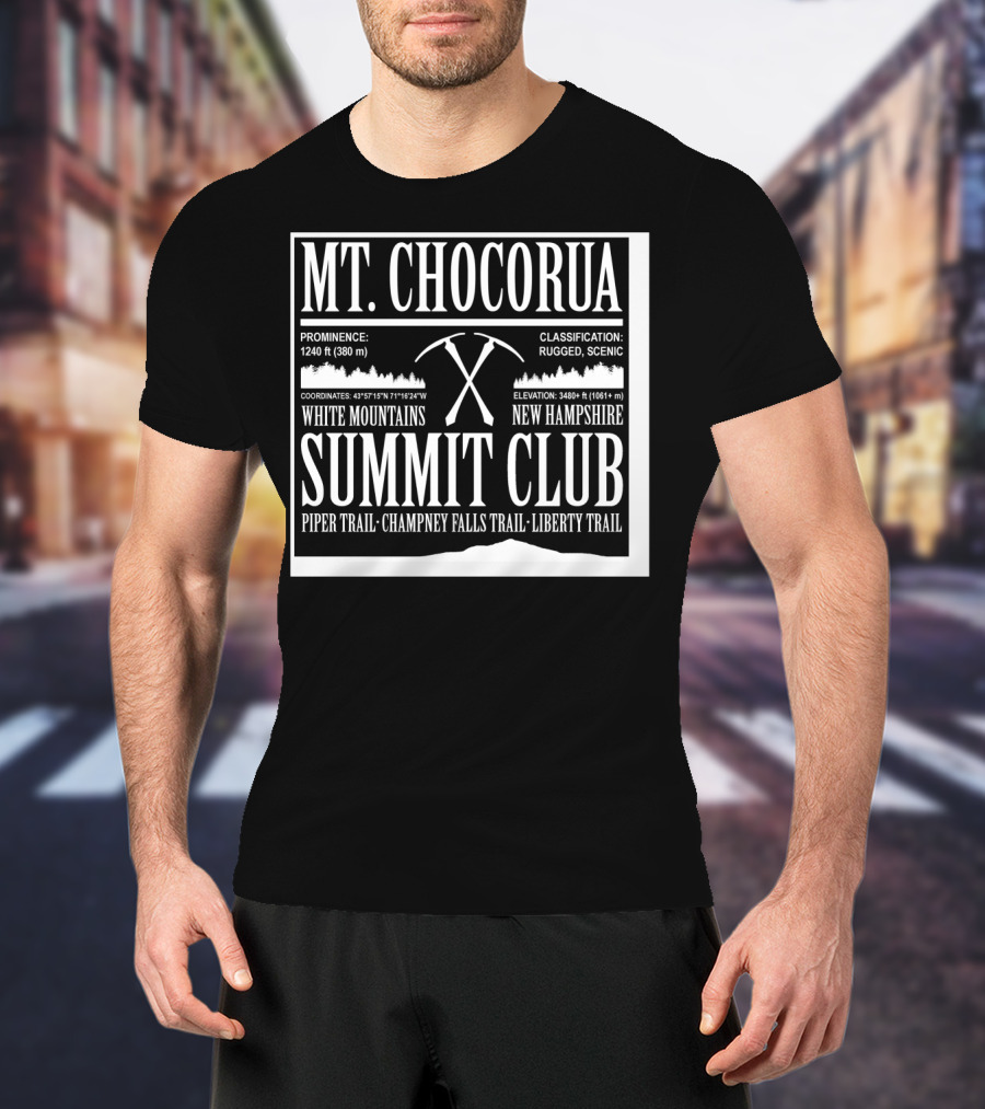 Mt Chocorua White Mountains New Hampshire Summit Club Piper Trail Champney Falls Trail Liberty Trail Rugged Scenic T-Shirt