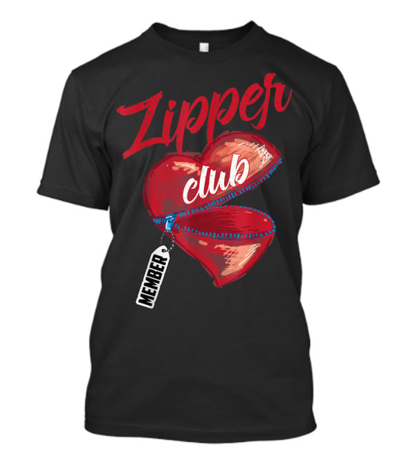 Zipper Club Member Heart With Zipper Congenital Heart Awareness T-Shirt