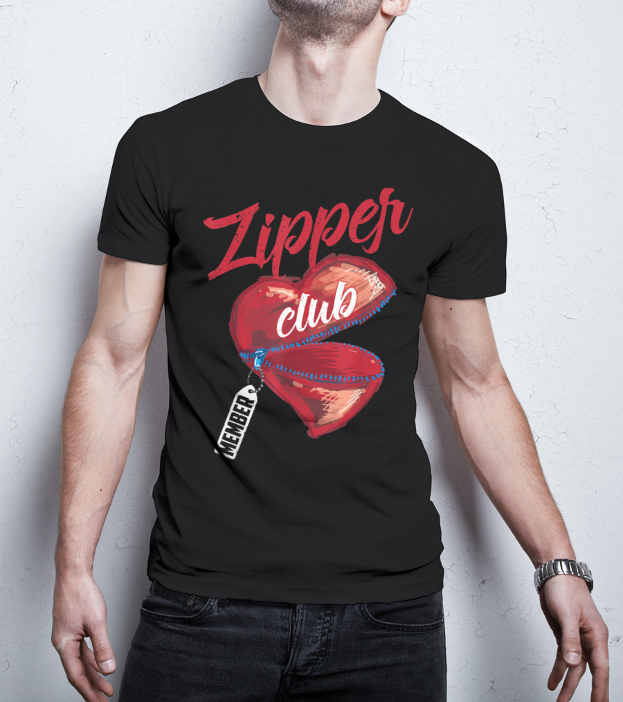 Zipper Club Member Heart With Zipper Congenital Heart Awareness T-Shirt