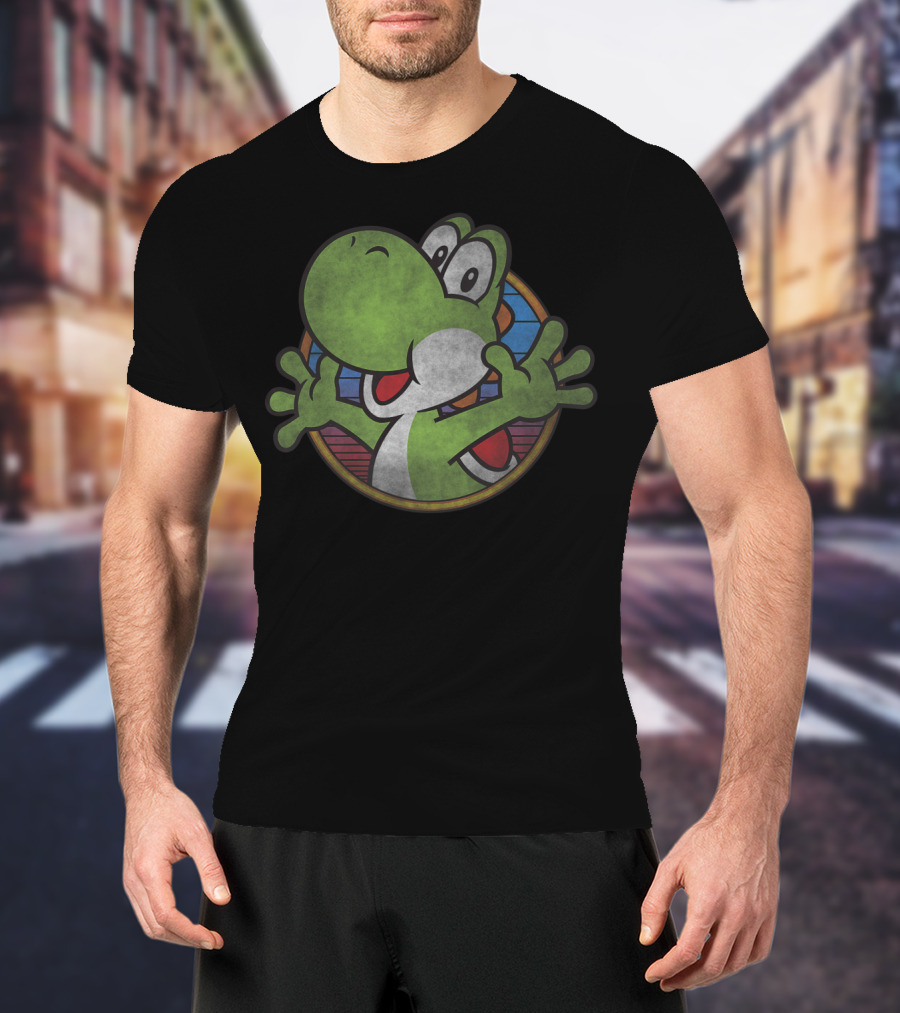 Super Mario Yoshi Colorful Circle Emblem T-Shirt