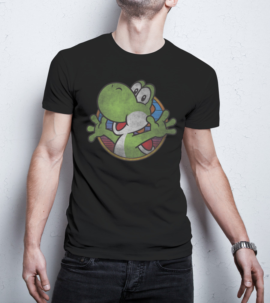 Super Mario Yoshi Colorful Circle Emblem T-Shirt