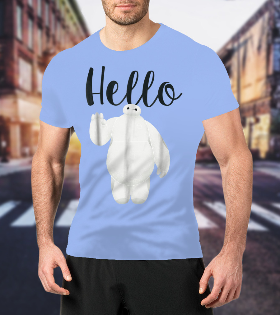 Disney Big Hero 6 Baymax Hello Wave Greetings T-Shirt