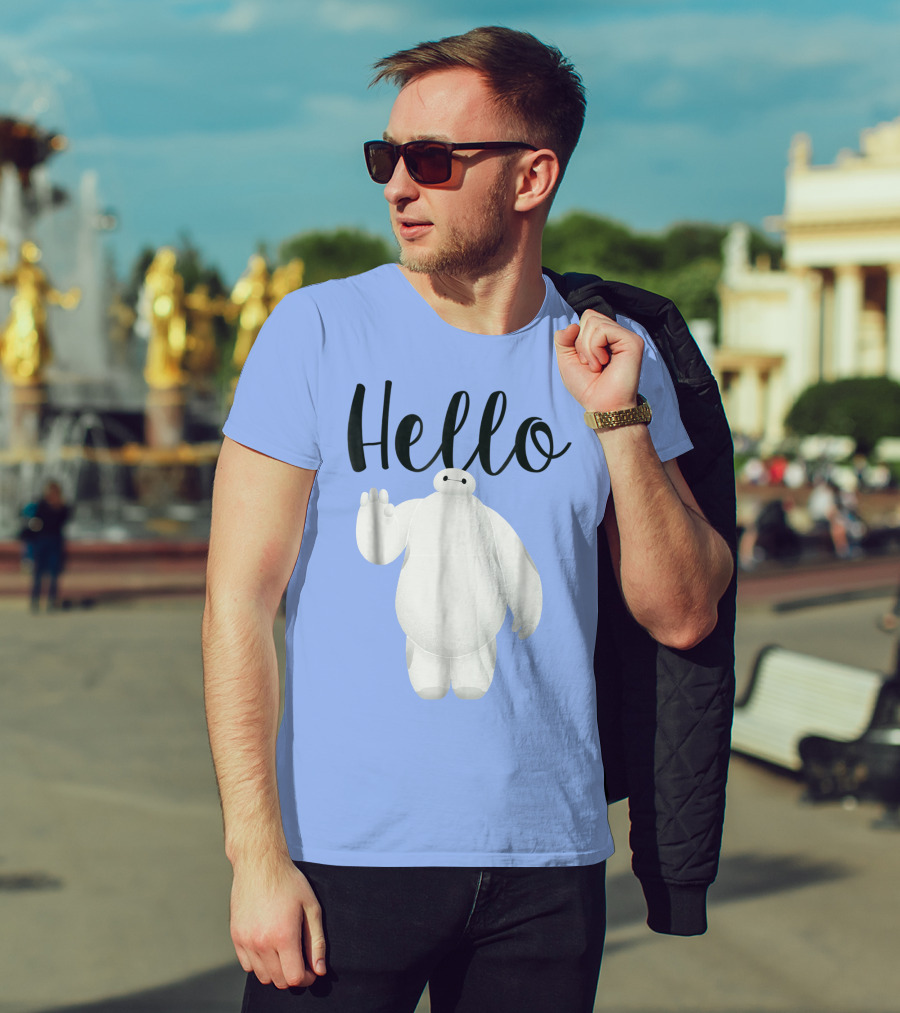 Disney Big Hero 6 Baymax Hello Wave Greetings T-Shirt