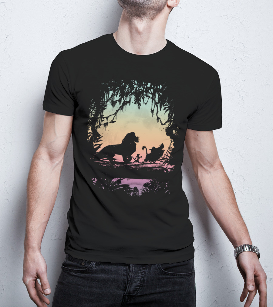 Disney Lion King Gradient Jungle Adventure Silhouette Trio T-Shirt