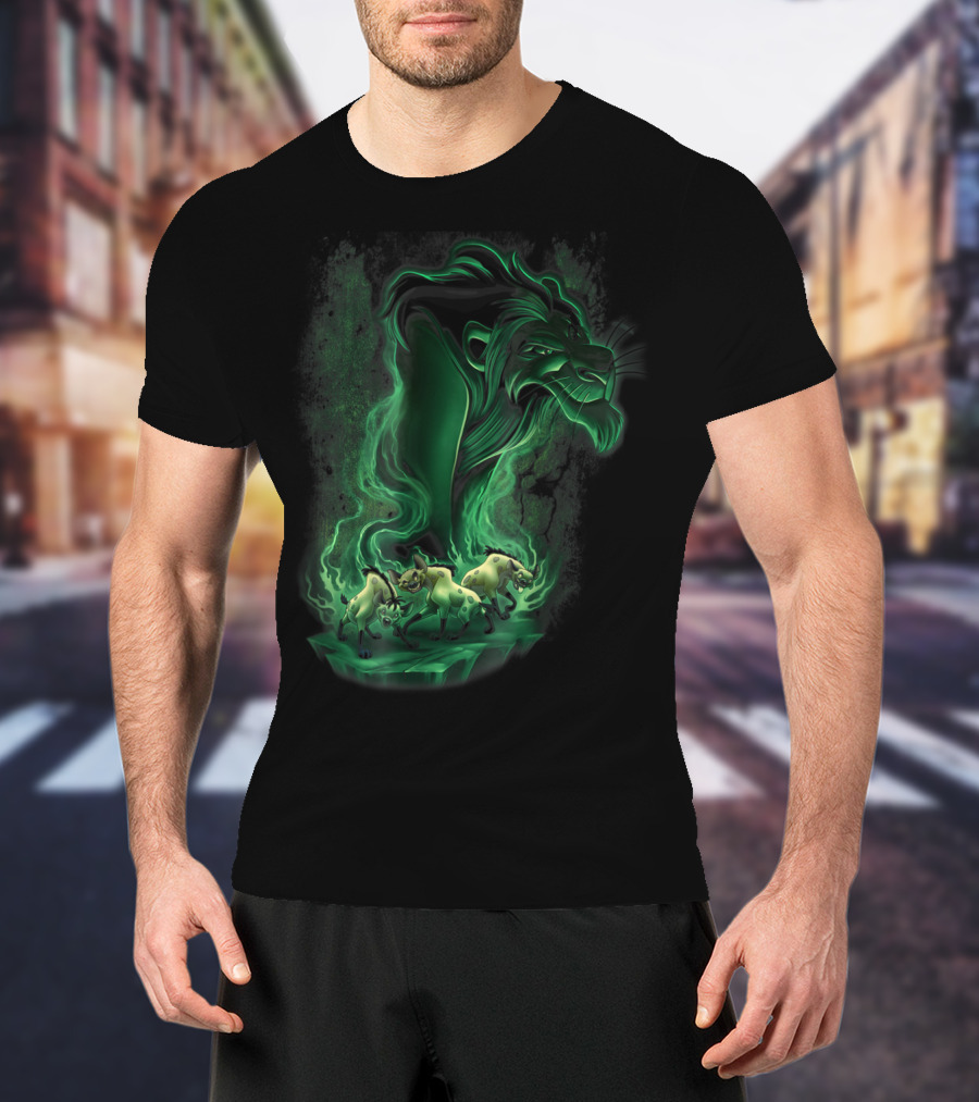 Disney Lion King Scar And Hyenas Green Smoke T-Shirt