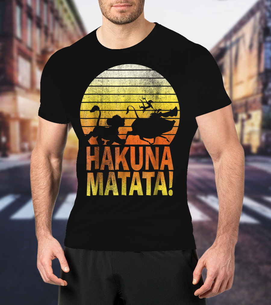 Disney Lion King Simba Pumbaa Timon Hakuna Matata Sunset T-Shirt