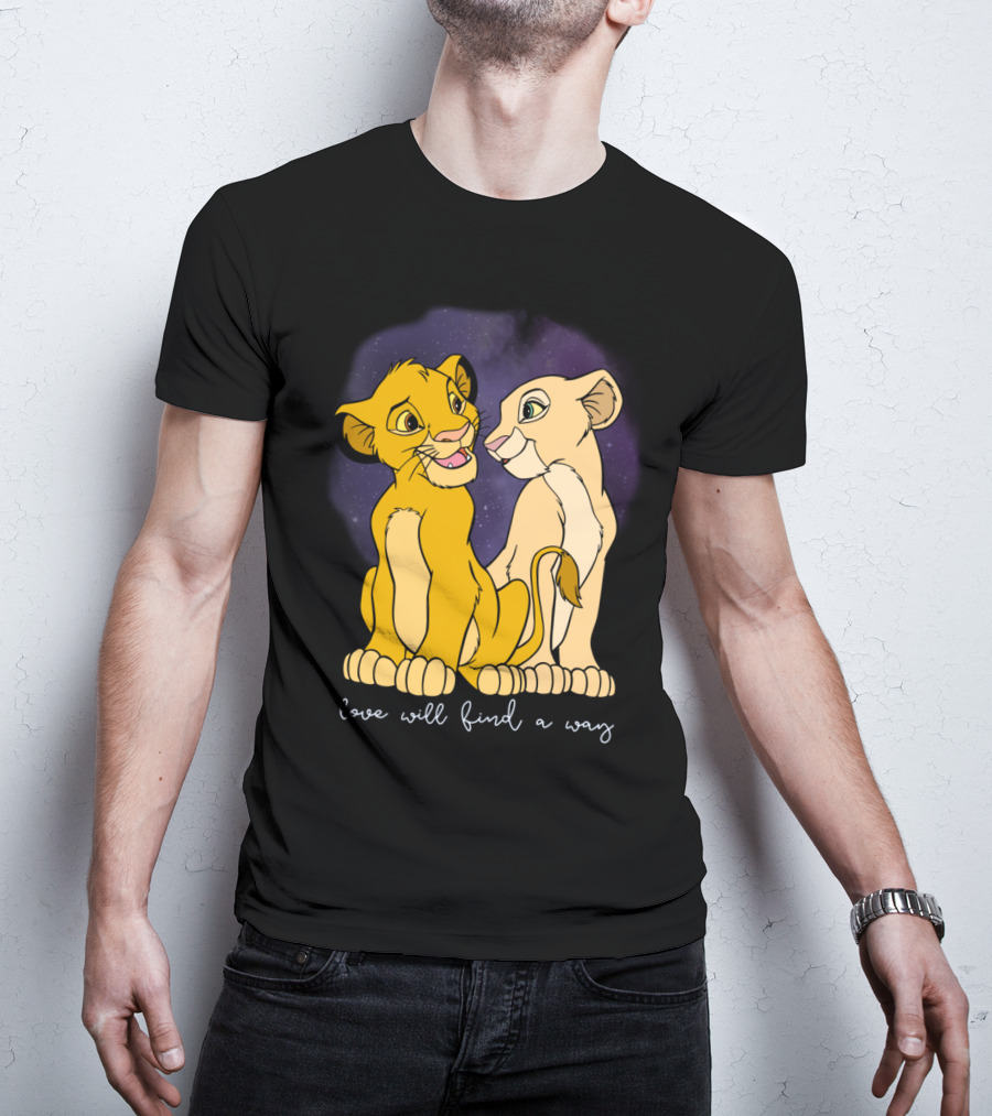 Simba Nala Love Will Find A Way Disney Lion King Valentines T-Shirt