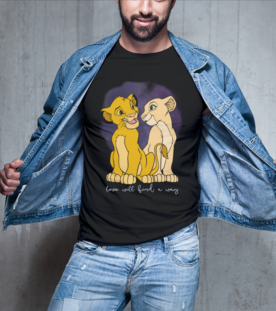 Simba Nala Love Will Find A Way Disney Lion King Valentines T-Shirt