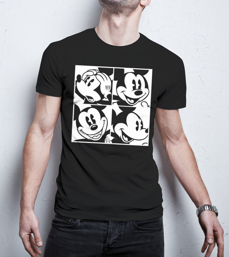Disney Mickey Mouse Classic Expressions In Four Squares T-Shirt