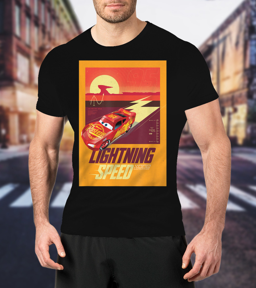 Lightning Speed Disney Pixar Cars McQueen 95 Racing Legends T-Shirt