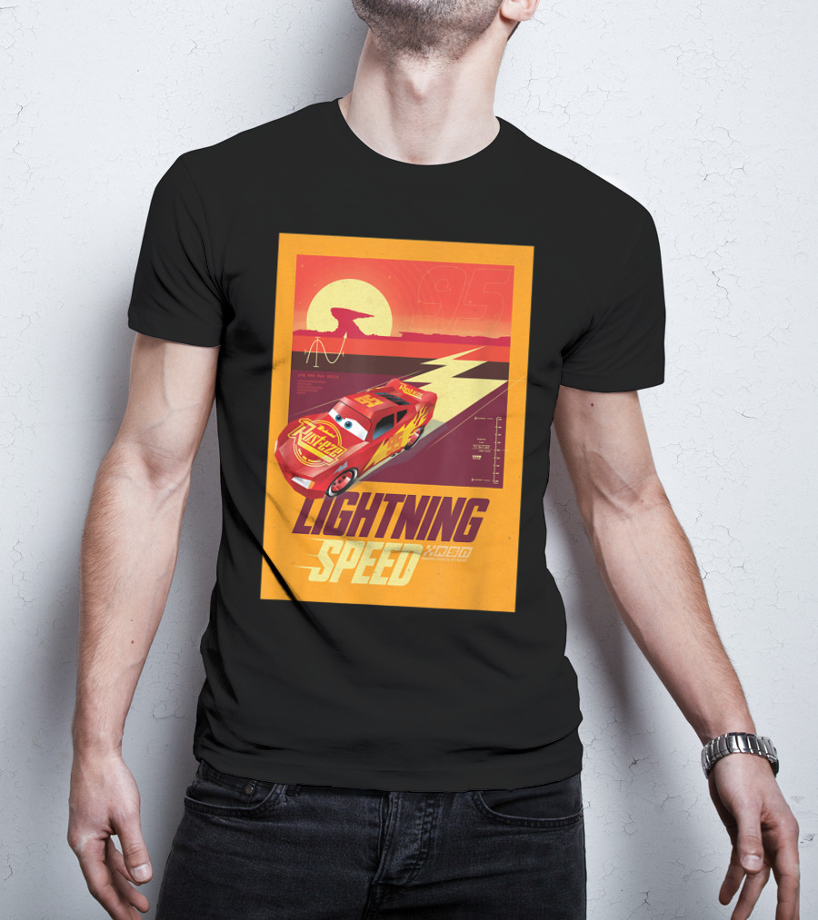 Lightning Speed Disney Pixar Cars McQueen 95 Racing Legends T-Shirt