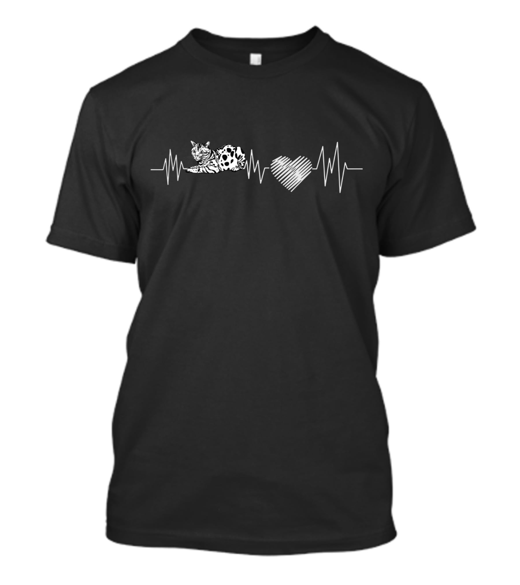 BengalLover Cat Heartbeat Line T-Shirt