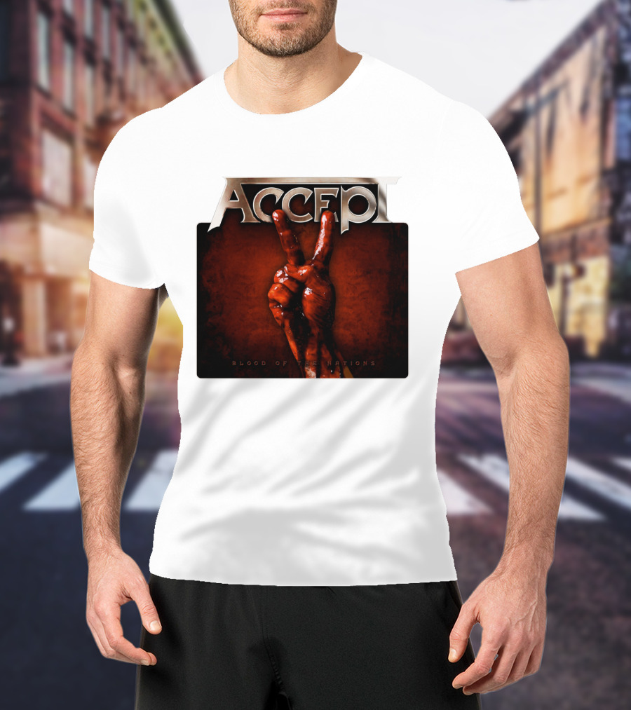 ACCEPT Blood Of The Nations Victory Hand Gesture T-Shirt