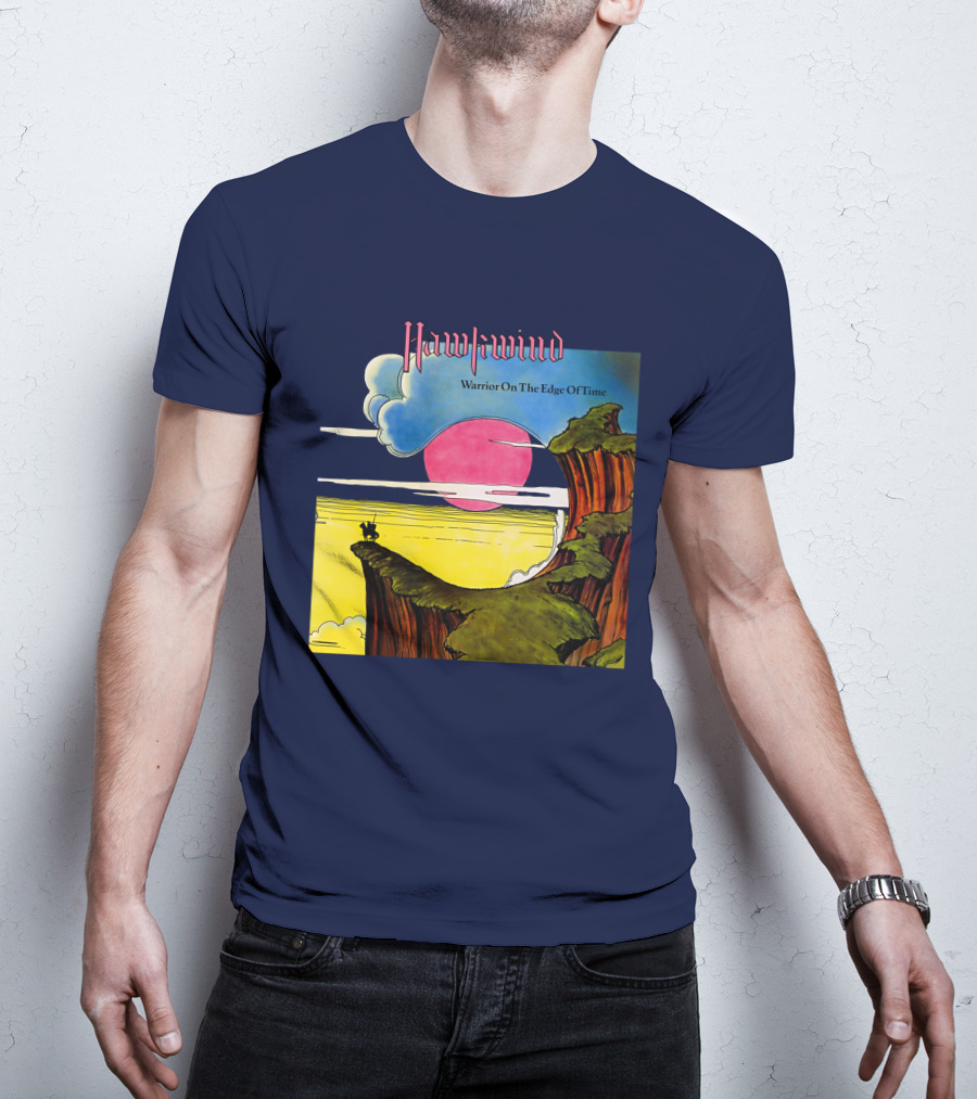 Hawkwind Warrior On The Edge Of Time Cliff Sunset Scene T-Shirt