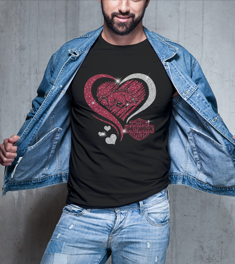 Harley Davidson Ncaa Arkansas Razorbacks Heart T-Shirt