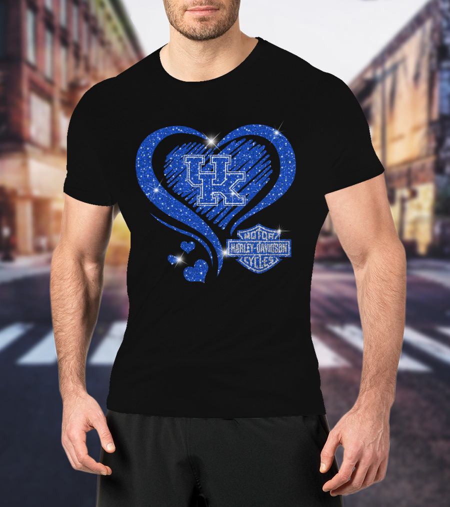 Kentucky Wildcats Harley Davidson Heart Uk T-Shirt