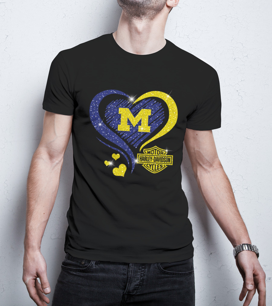 M Heart Sparkle Motor Harley Davidson Cycles T-Shirt