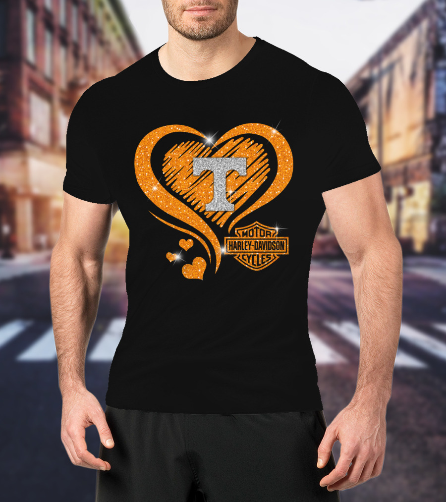 Tennessee Volunteers Harley Davidson Heart T-Shirt