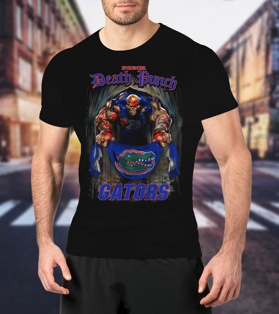 Five Finger Death Punch Gators Florida Gator Football Fan Art Collaboration T-Shirt