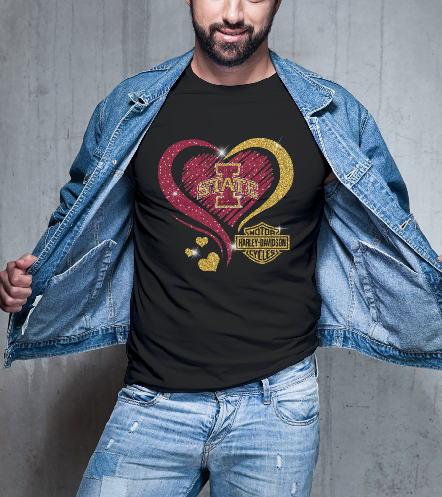 Iowa State Cyclones Heart Harley Davidson T-Shirt