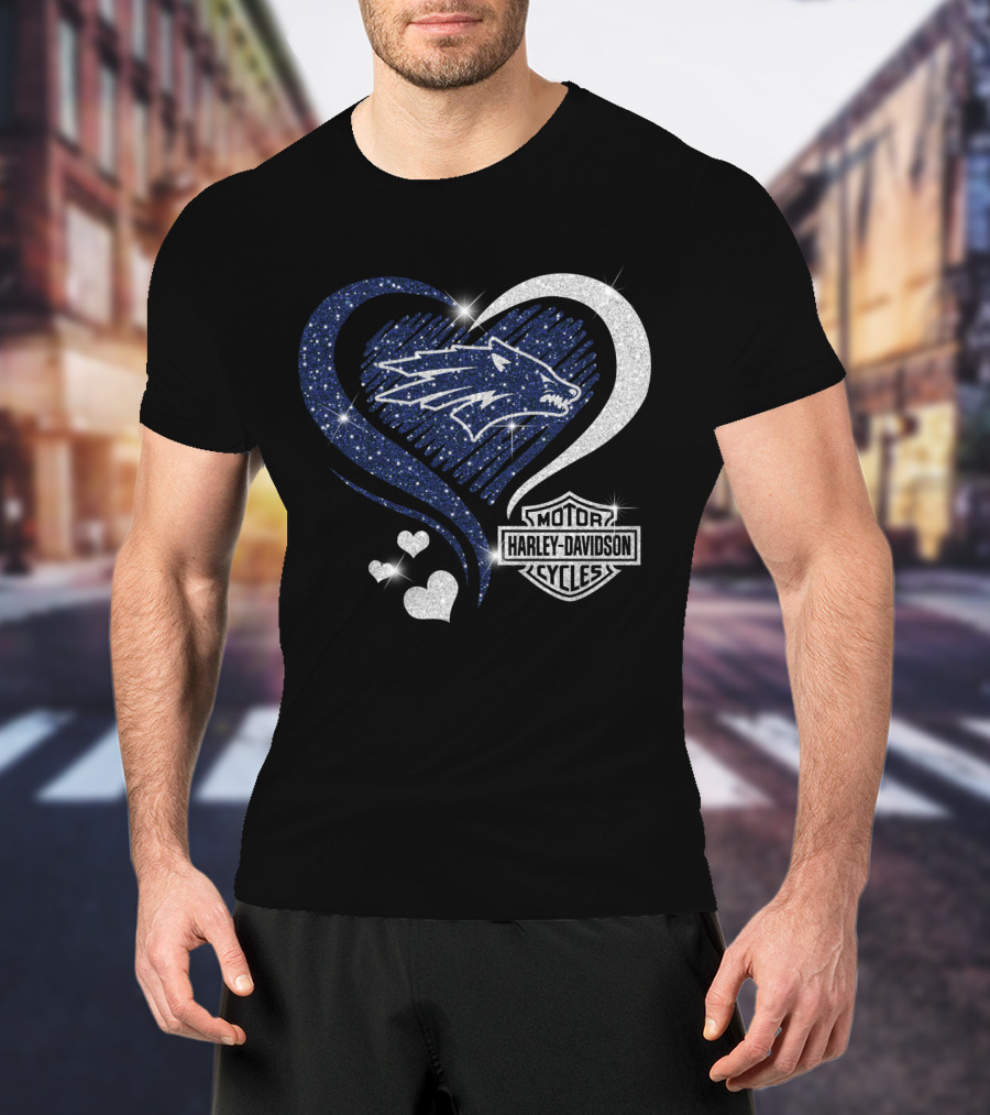 Nevada Wolf Pack Harley Davidson Sparkle Heart 0306Hd T-Shirt