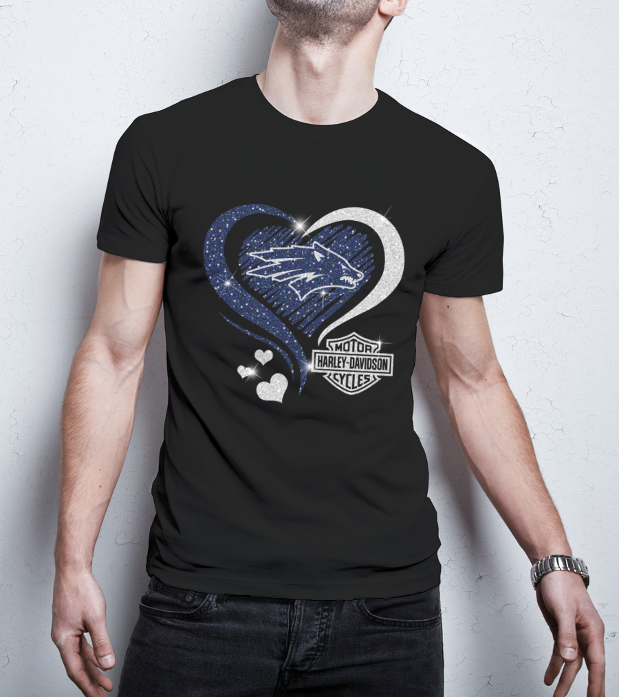 Nevada Wolf Pack Harley Davidson Sparkle Heart 0306Hd T-Shirt