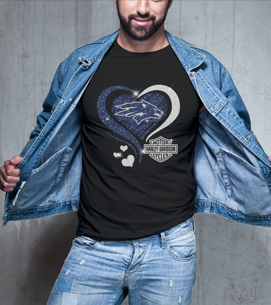 Nevada Wolf Pack Harley Davidson Sparkle Heart 0306Hd T-Shirt