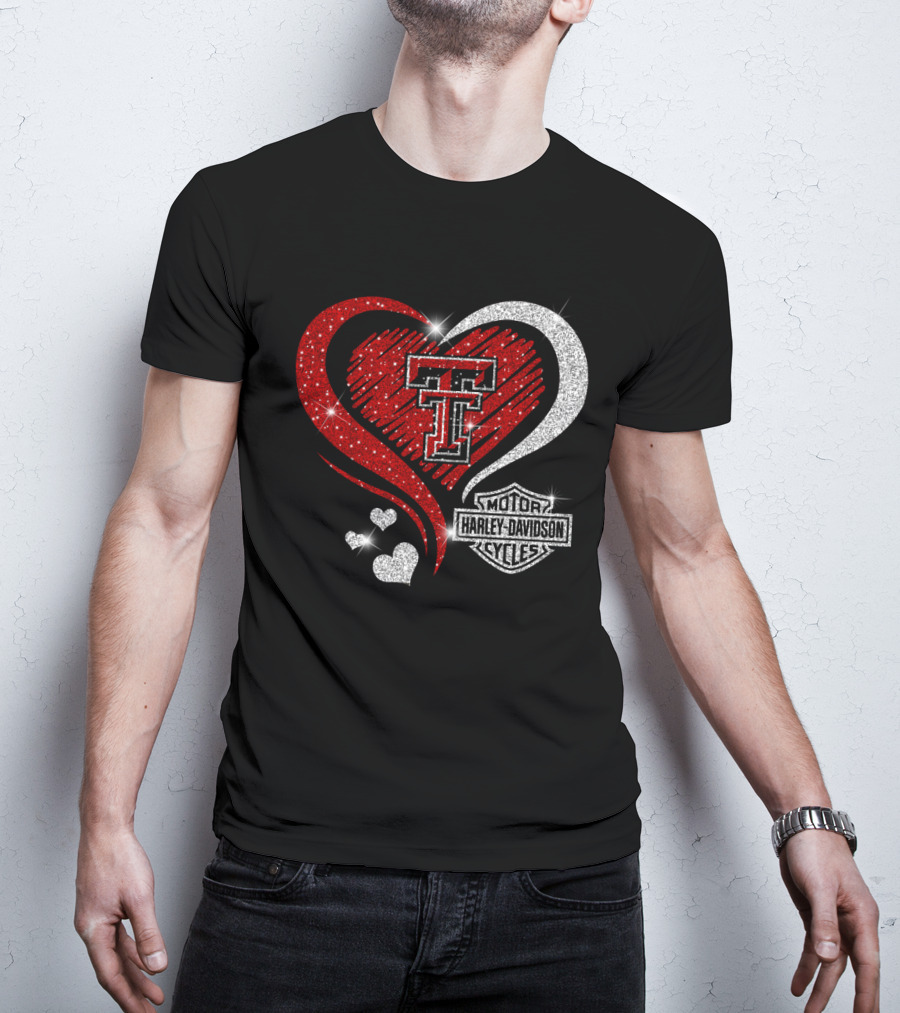 Texas Tech Red Raiders Harley Davidson Heart T-Shirt