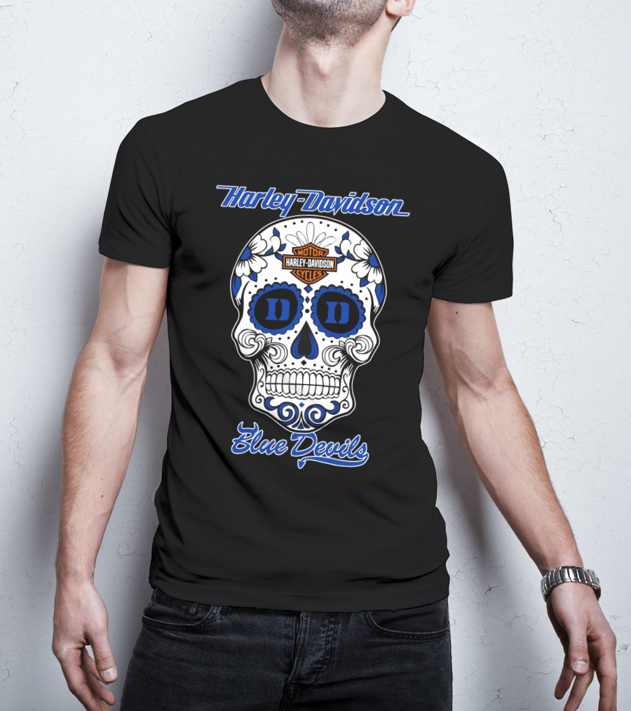 Harley Davidson Blue Devils Sugar Skull T-Shirt
