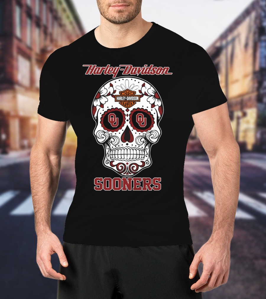 Harley Davidson Sooners Sugar Skull Ou T-Shirt